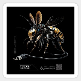 Cyborg Bee (Black) | UndoSisyphus™ Native Cyborgs Collection Magnet